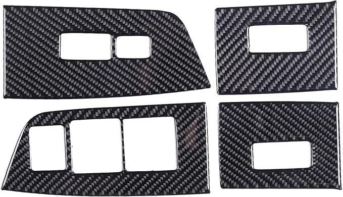 Car Window Lift Switch Cover for Honda Pilot 2016-2022/ Passport 2019-2023, Interior Window Switch Button Panel Decoration Frame Cover, Carbon Fiber (Glass Lift Switch Frame)