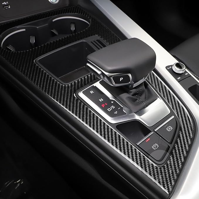 Real Carbon Fiber Trim for Audi Accessories | for B9 A4 S4 A5 S5 2017-2019 / RS5 2018 2019 Center Console Gear Shift Panel Frame Interior Thick Overlay Decal - B