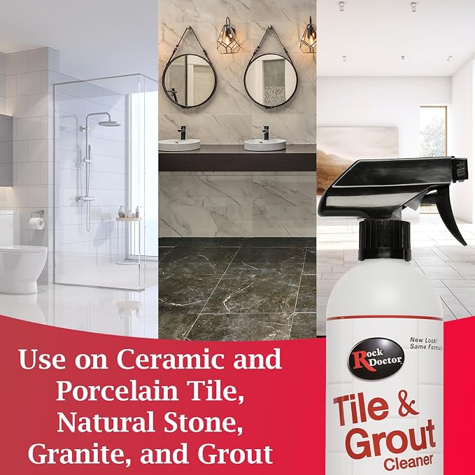 Rock Doctor Tile and Grout 24oz.Rock Doctor Natural Tile and Grout Cleaner, Remove Stains Dirt, Oil, and Soap Scum, Heavy Duty Non-Abrasive Tile Cleaner, Natural Formula, Pack of 2 2/pack
