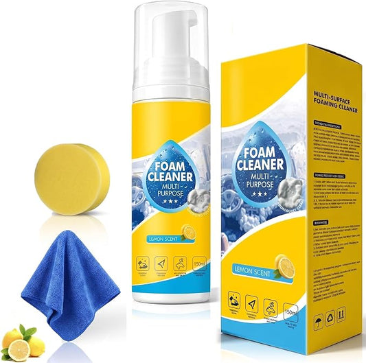 Foam Cleaner, 4-in-1 Multi-Enzyme Foam Cleaners, New Foam No-Rinse Cleaner,Multifunctional Foam-Cleaner Deep Cleaning Spray for Car Interior Leather Car Seat Cleaner, Kitchen Grease, Sofa Upholstery