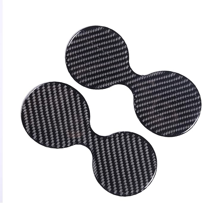 Car Interior Door Groove Gate Pad, Inner Door Slot Mats, Car Cup Holder Coaster Mat for Honda Pilot 2016-2022/ Passport 2019-2023, Carbon Fiber (2rd Row Cupholder Slot Mat)