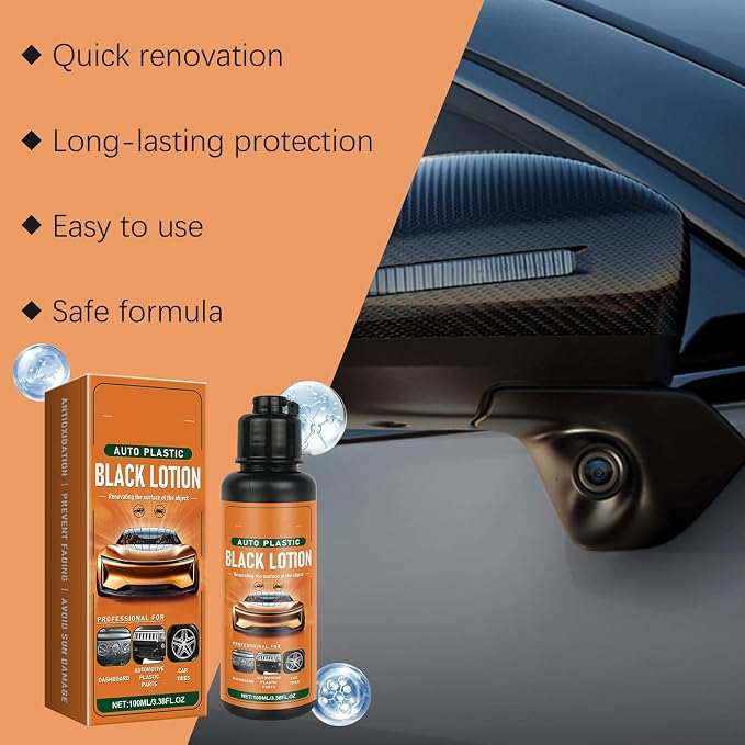 Auto Plastic Black Lotion,Auto Plastic Restorer Kit,Car Plastic Restorer,Automotive Plastic Restorer,Black Lotion Auto Plastic,Restore The Original Luster of The Vehicle (2pcs)