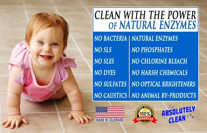 Absolutely Clean FAST GROUT CLEANER! - Professional Strength, Natural Enzyme Formula - Fast Acting, Fume Free - USA Made (32oz Cleans Up To 500 sq ft)