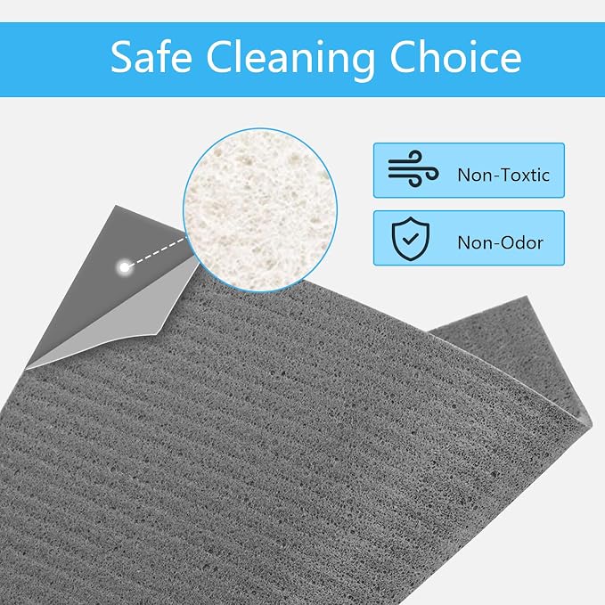 HOMEXCEL Swedish Dishcloths for Kitchen 10 Pack, Sponge Dish Cloth for Counters & Washing Dishes, Reusable and Absorbent Paper Towels, Grey