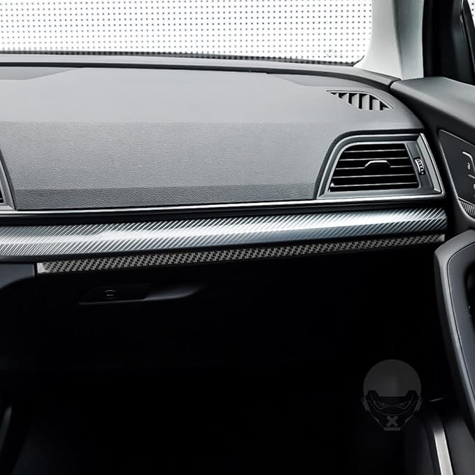 Real Carbon Fiber Trim for Audi 80A Q5 Accessories | for SQ5 2018-2025 Dash Co-Pilot Decoration Strip Cover Sticker Interior Thick Overlay Decal