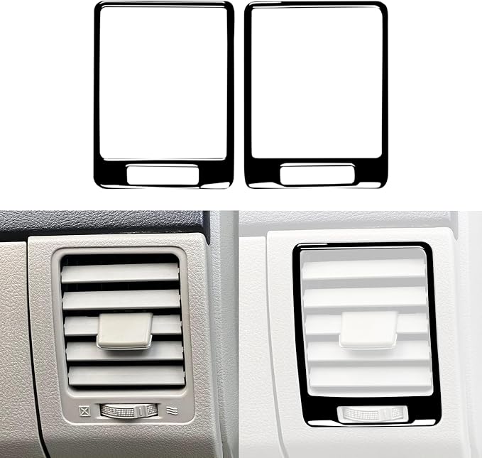 Glossy Bright Piano Black Car Dashboard Side Air Conditioner A/C Vent Outlet Panel Decoration Sticker Interior Trim Compatible with Toyota Corolla 2009 2010 2011 2012 2013 Auto Trim Accessories