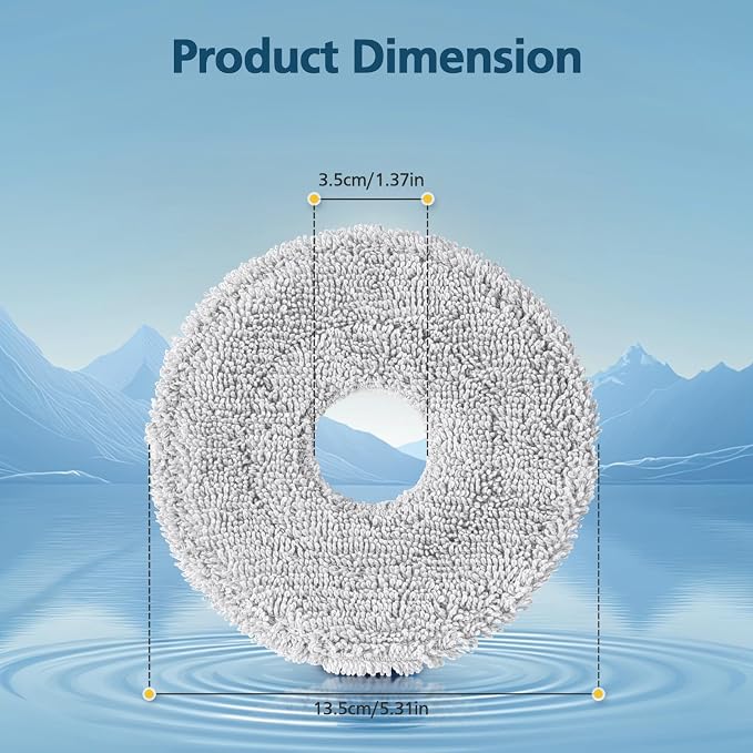 6-Pack Mop Pads for Compatible with Dreame L10S Ultra|X40 Ultra|L40 Ultra | X50 Ultra|L50 Ultra|L10S Pro Ultra Heat|L10S Ultra Gen2|X30 Ultra|L40S Ultra Robot Vacuum, Microfiber Replacement Pads