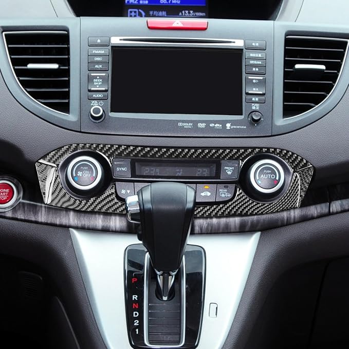 Real Carbon Fiber Trim for Honda CRV Accessories | for CR-V 2012 2013 2014 2015 2016 Air Conditioner A/C Control Button Cover Sticker Interior Thick Overlay Decal