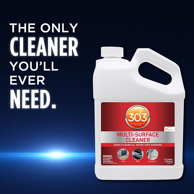 303 Products Multi-Surface Cleaner - Safely Cleans All Water Safe Surfaces, Including All Types of Fabric and Vinyl, Rinses Residue Free, Manufacturer Recommended, 1 Gallon (30570) | Removes dirt and stains from water-safe surfaces with a residue-free ...