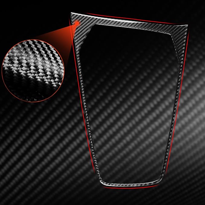 Fit for Audi A3 8Y S3 2021-2025 Real Carbon Fiber Gear Shift Stickers | Trim Gear Shift Surround Center Console Decorations | Accessories | Self-adhesive | Thick Overlay