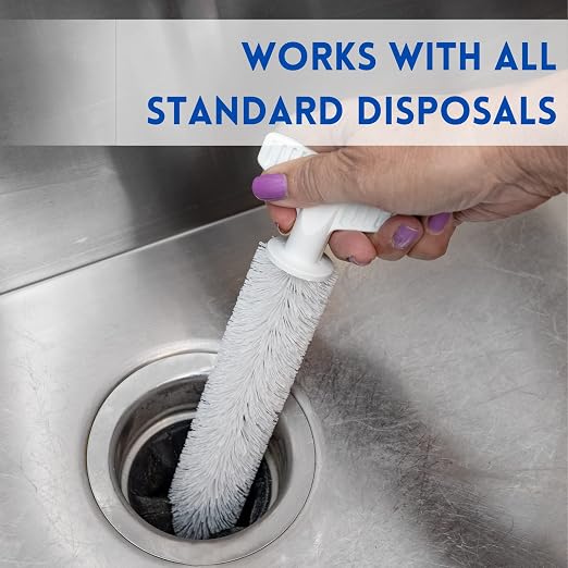 Universal Garbage Disposal Cleaner - 12" Long Kitchen Sink & Drain Cleaning Brush - Sturdy T-Grip Handle Disposer Cleaner - Removes Residue & Odor - Easy to Clean - Made in USA - FryOilSaver Co.
