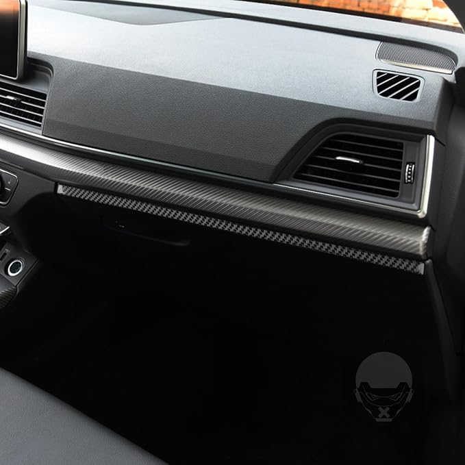 Real Carbon Fiber Trim for Audi 80A Q5 Accessories | for SQ5 2018-2025 Dash Co-Pilot Decoration Strip Cover Sticker Interior Thick Overlay Decal