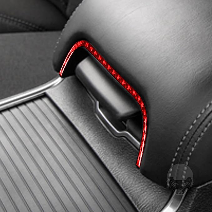 Trim Armrest Box Fit for Dodge Charger/Chrysler 300 2011-2023 | Real Carbon Fiber | Accessories | Trim Armrest Box Trim Stickers | Anti-scratch | Self-adhesive | Red
