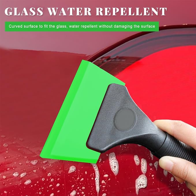 Yourkar 4 PCS Window Tint Kit Tools, Professional Vinyl Wrap Kit with Plastic Squeegee & Felt Squeegee, Universal Privacy Film Installation Tint Tools for Vehicle Glass Home (Green)