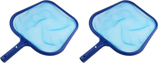 Sunnyglade Swimming Pool Cleaner Supplies/Professional Heavy Duty Pool Leaf Rake Fine Mesh Frame Net/Cleaning Leaf Skim Net (17.5x11.8in) (Pack of 2)