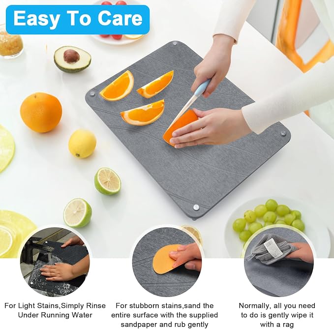 3Pcs Nesting Stone Drying Mat for Kitchen Counter, Quick Drying Stone Dish Drying Mat with Non-Slip Feet, Super Absorbent Heat Resistant Diatomaceous Earth Dish Drying Mat for Dishes, Bottles-Curve