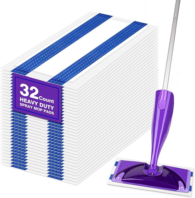 HOMEXCEL Multi-Layer Dry Floor Mop Pads for Swiffer Wet Jet 32 Count | All Purpose Multi Surface Floor Cleaner, Spray Mop Pads Replacement for Hardwood Floor, Disposable, Refills for WetJet