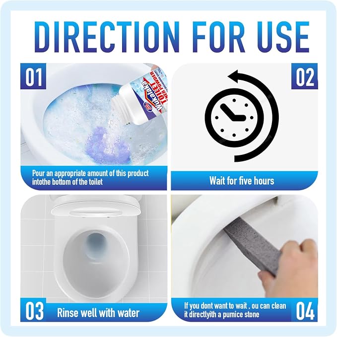 Toilet Bowl Cleaners, Deep Cleans Bottom Pipe Stains, 1 Pack | Deep Toilet Bowl Cleaning Powder penetrates bottom pipes to dissolve tough stains and limescale Efficient and Easy-to-Use
