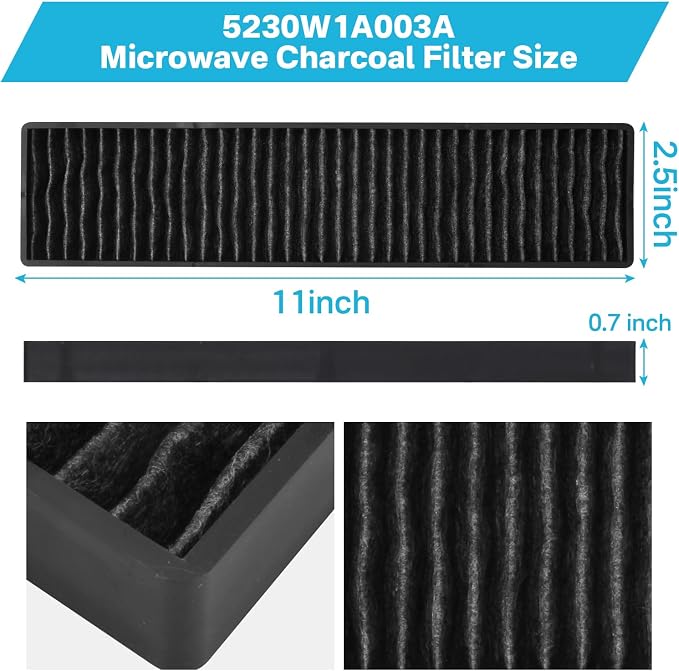 Replacement Filter 5230W1A003A Microwave Charcoal Filter Replacement with LG GE Kenmore Microwave Replaces LMV1650ST LMV1650SW LMV2031BD LMV2031SB PVM9005SJ8SS AP4439398 JVM7195SK6SS (2 Pack)