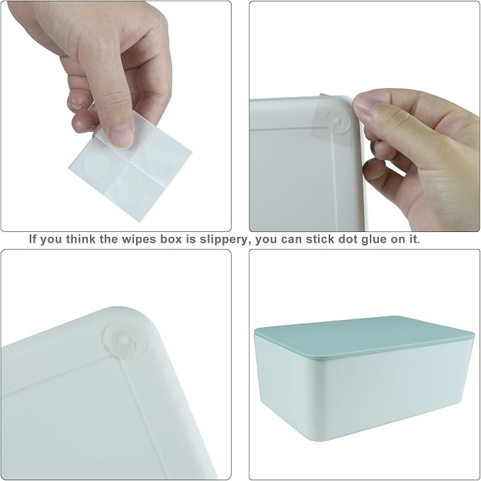 Diaper Wipes Dispenser, Tissue Storage Box Case, Wet Wipe Dispenser Holder with Lid for Home, Office, Cars (Green)