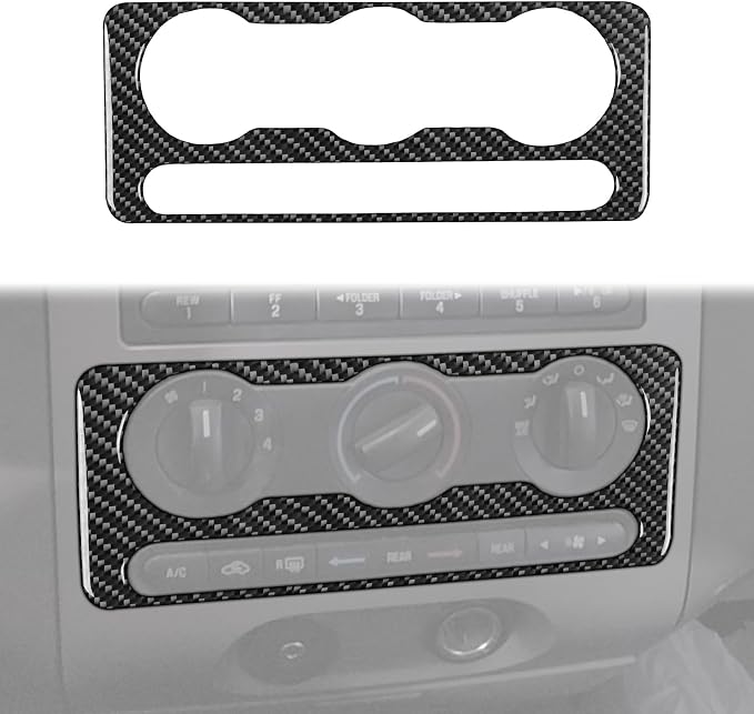 Center Console A/C Stickers Fit for Ford Expedition 2007-2014 Type-B | Real Soft Carbon Fiber | Trim Center Console A/C Control Cover | Accessories | Thick Overlay | Anti-scratch