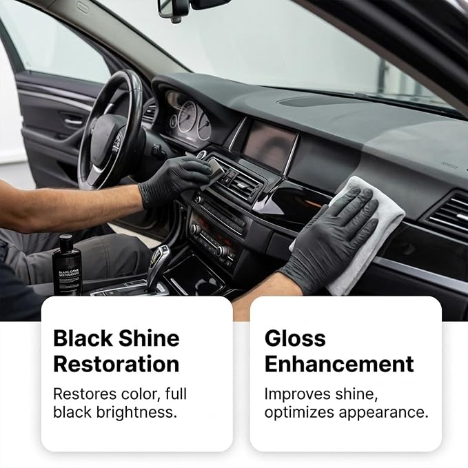 Trim Restorer Automotive 50ml Deep Cleaning Polishing Fast Acting | Dashboard Cleaner Exterior Polishing Kit for Detailing Maintenance Care Restoration Exterior Dashboard Headlight