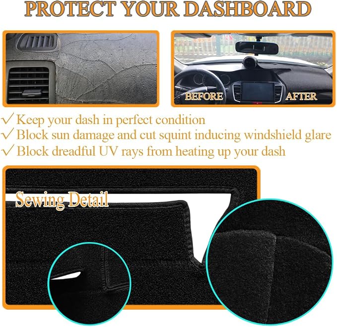 Yiz Dash Cover Mat Pad Fit for Toyota Camry | w/o Head Up Display, Dashboard Cover Pad Cap Carpet Protector