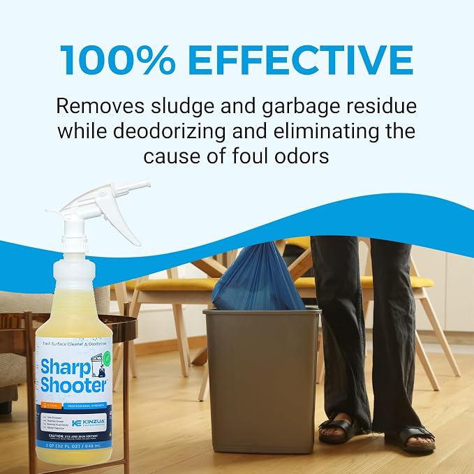 Sharpshooter, Heavy-Duty Trash Can Odor Eliminator & Degreaser, Garbage Surface Cleaner and Deodorizer Foam, Professional-Grade, Fresh Citrus Scent, 32 oz, Pack of 2