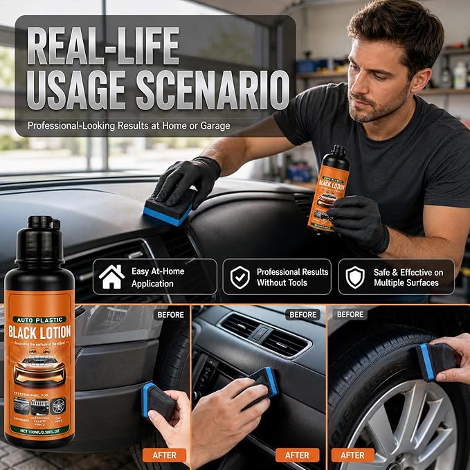 Auto Plastic Black Lotion - Auto Plastic Restorer Black Lotion