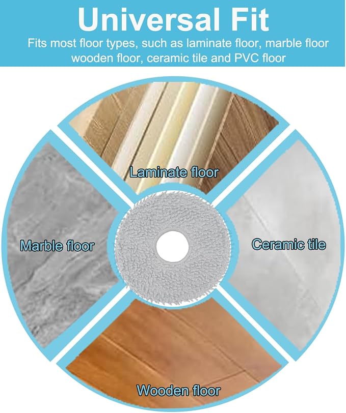 12 Pack Mop Pads for Dreame L10/L10s/L30/L30s/L40/L50/L60/X30/X40/X50/X60 | Washable Reusable High Density Microfiber Mopping Pads, Strong Absorption, Tool-Free Install, Durable Deep Cleaning Mop Cloth