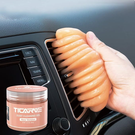 TICARVE Cleaning Gel for Car Detail Putty Car Vent Cleaner Upgrade Orange | Universal Tiny Crevices Gel, Car Interior Cleaning Putty, Auto Detail Tools, Car Dust Cleaning Mud, Keyboard Cleaner Slime
