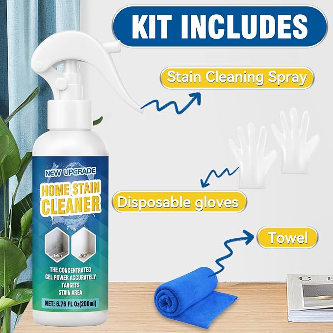 Powerful Mold Stain Cleaner, Multi-Surface Cleaning Spray for Walls, Tiles, Grout, Ceilings, Decks, Sinks, Brick and Washing Machines, Household Interior and Exterior Stain Remover, 6.76 FL Oz(200ml)
