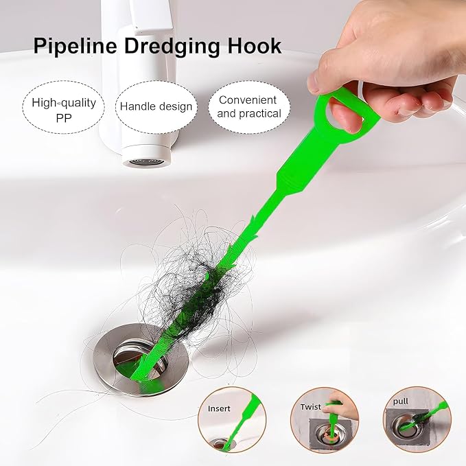 Drain Snake Clog Remover:3 Pcs Hair Clog Auger, 20 Inch Drain Cleaner Tool Suitable for Dredging Clogged Pipes, Sink, Shower Drains