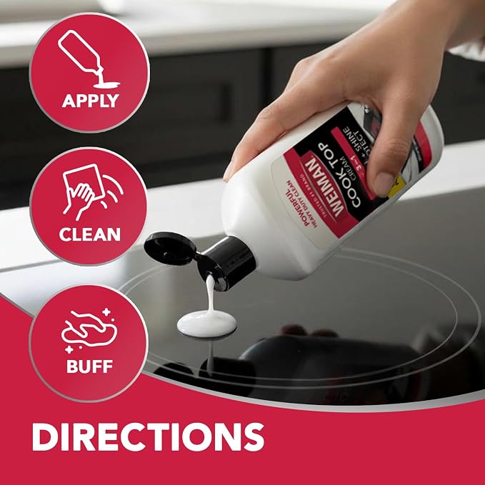 Weiman Stainless Steel Cleaner & Cooktop Heavy Duty Polish - Powerful Appliance Kitchen Cleaning Kit