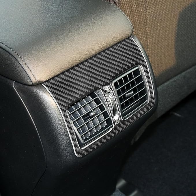 Real Carbon Fiber Trim for Toyota Camry Accessories | for 2012 2013 2014 Rear Row Air Vent Wind Outlet Decoration Panel Sticker Interior Thick Overlay Decal