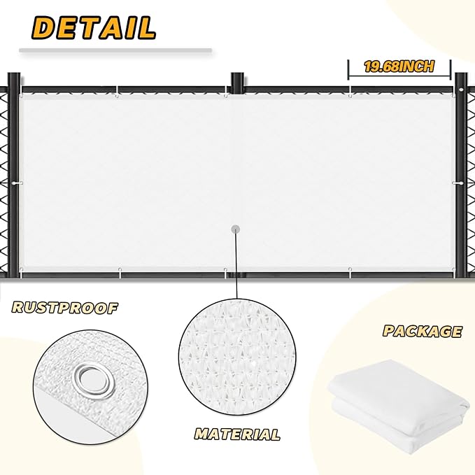 LOVE STORY 3' x 16' Balcony Privacy Screen Cover for Apartment, White | HDPE Fabric, 95% UV Block, Fence Cover for Patio Deck, Railing Screen for Porch, Privacy Protective, Custom Size Available
