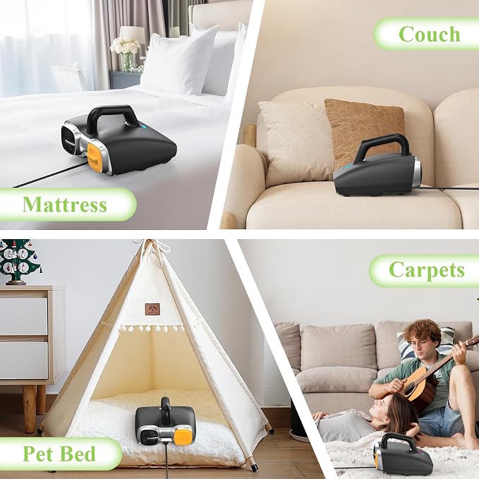 Minthouz Mattress Vacuum Cleaner Bed Vacuum with 15Kpa Suction Handheld Vacuum Widened Suction Port, Corded