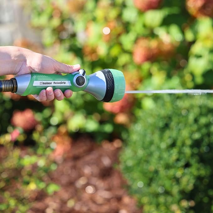 Melnor 65095-AMZ RelaxGrip Nozzle with QuickConnect Product Adapter Amazon Bundle, Metal 7-Pattern Twist