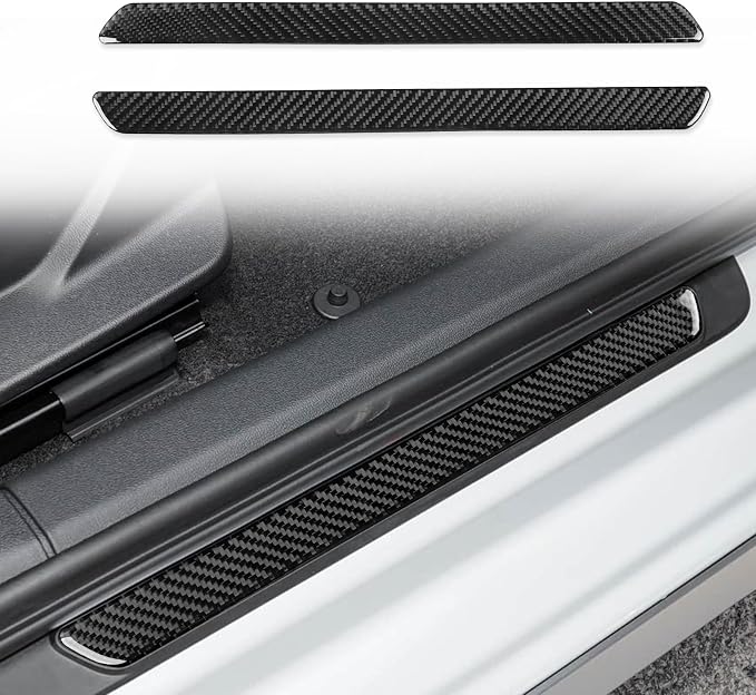 Carbon Fiber Door Sill Guard Stickers Fit for Audi A3 8Y S3 2021-2025 | Door Sill Guard Protections Trim Scuff Plate Decorations | Accessories | Anti-scratch | Self-adhesive