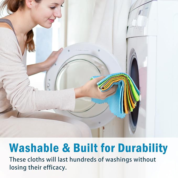 AIDEA Microfiber Glass Cleaning Cloth-8PK, Magic Cleaning Cloths 12"x12" | Premium Microfiber Glass and Window Cleaner, Lint Free Glass Wipes for Windows, Windshields, Mirrors, Stainless Steel,