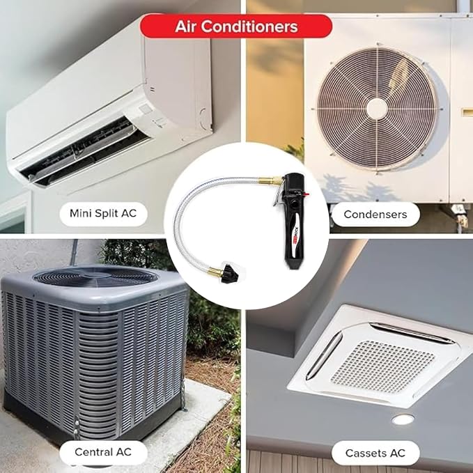 RedRock Gallo Drain Gun with 5 Unthreaded CO2 Cartridges for A/C Condensate Line Air Conditioner Cleaner Blaster Opener Kit with Five Cartridge Clears HVAC Clogs