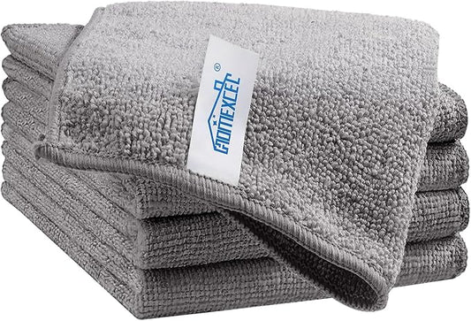 HOMEXCEL Grey Cleaning Rags 5 Pack, Highly Absorbent Microfiber Cleaning Cloth for Kitchen, Lint Free, Scratch-Free, Reusable Microfiber Towels for House, Window and Glass, Cars, 11.5 X11.5 inch