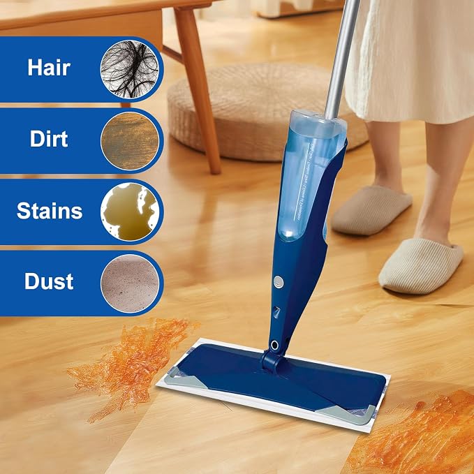 Disposable Mop Replacement Pad, Microfiber Cleaneing Pads for All 16-18'' Hook Loop System Flat Mop, Heavy-Duty Sweeping Cleaner Pads for Multi-Surface Hardwood