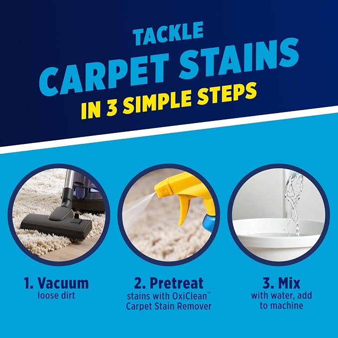 OxiClean Large Carpet Cleaner Liquid Solution, 64 fl oz | Steam Cleaning Machines, Carpet Cleaner Solution, Carpet Shampoo, Deep Cleans Carpet Fibers