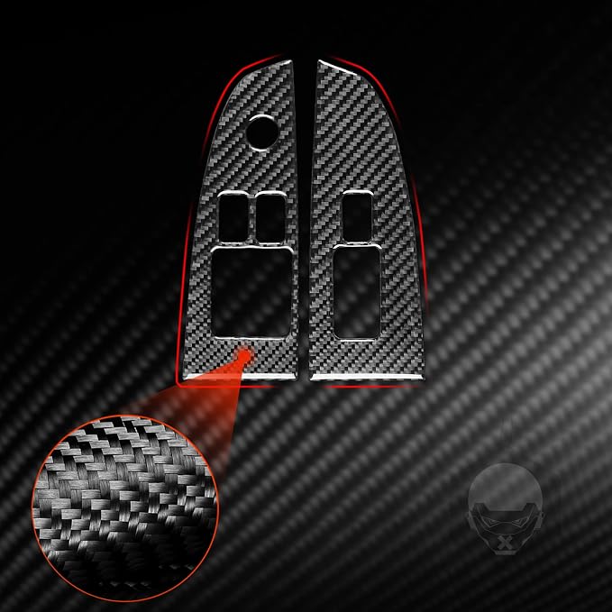 Real Carbon Fiber Trim for Infiniti Accessories | for G37 G25 Q60 Q40 X S Coupe 2008-2015 Window Lift Switch Panel Exterior Thick Overlay Decal - B