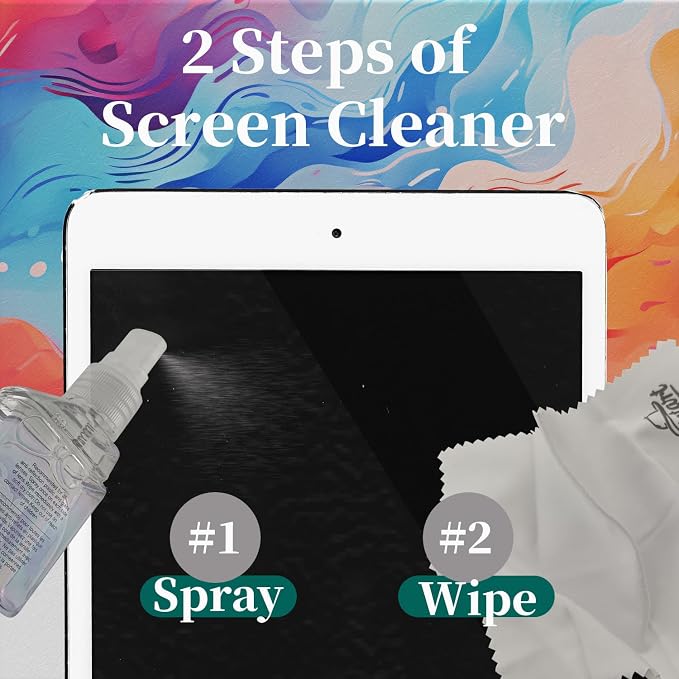2-Pack Eye Glasses Cleaner Spray, Travel-Sized Screen Cleaning Kit with Touchscreen Mist for iPhone, Sunglasses, Computer, Laptop Screens, Phone Electronics with Eyeglass Cloth and Case Lid - Hatstart