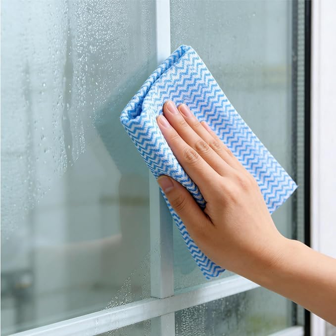 Disposable Cleaning Cloths Reusable Dish Towels Blue Kitchen Handy Wipes on Rolls 4 Roll 200 Pcs 9.84"x 13.39"