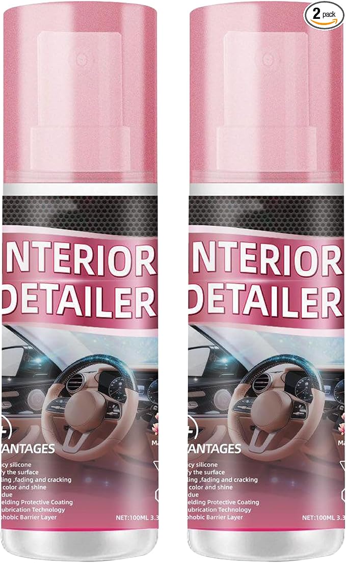 2pcs Car Interior Cleaner,Deep Cleaner Polishing, Large 15 Ounce Capacity Interior Detailer, Tire Cleaner, Suitable for Cleaning Rubber, leather Surfaces Inside the Car