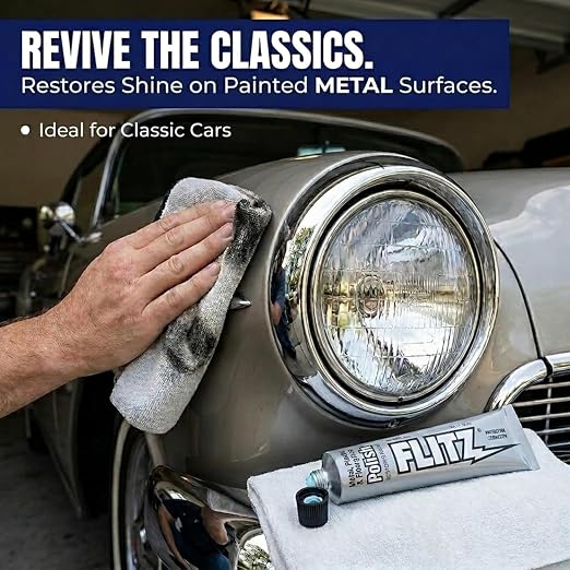 Flitz Metal Polish Paste - 1.76oz USA-Made Polish for Solid Chrome, Stainless Steel, & Aluminum - Non-Abrasive for Light Oxidation - Requires Manual Buffing - Not for Plated/Coated Surfaces (3 Pack)