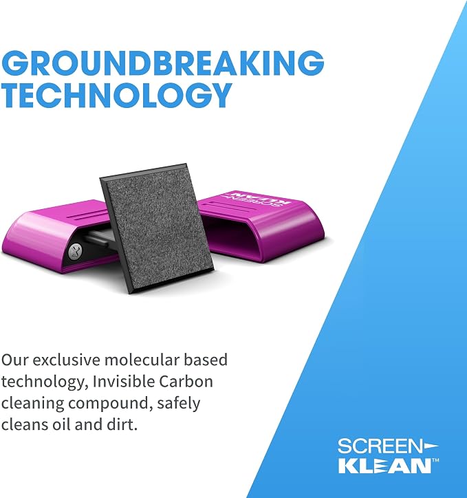 ScreenKlean Tablet Screen Cleaner - Compatible with iPad, Android & Amazon Tablet - with Carbon Microfiber Tech-Injected Purple-1 Count (Pack of 1)